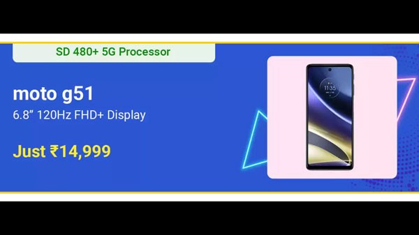 മോട്ടറോള ജി51 5ജി (ഇൻഡിഗോ ബ്ലൂ, 64 ജിബി റോം, 4 ജിബി റാം)