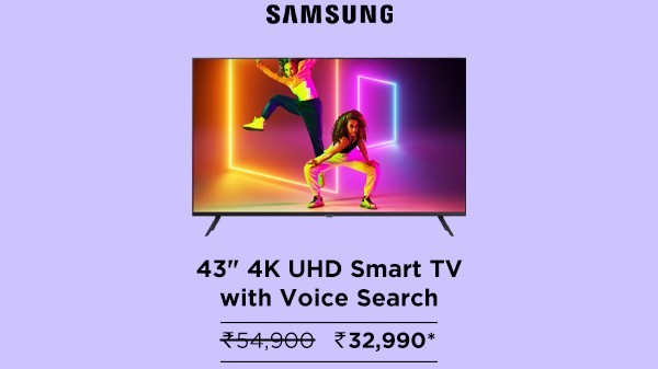 സാംസങ് 7 43 ഇഞ്ച് ക്രിസ്റ്റൽ 4K പ്രോ അൾട്രാ HD LED സ്മാർട്ട് ടിവി