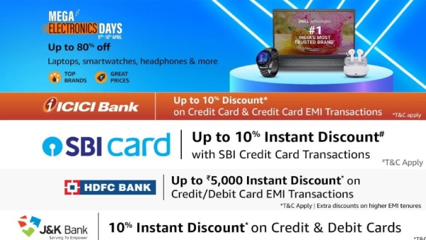 ആമസോണിൽ മെ​ഗാ ഇലക്ട്രോണിക് ഡേ സെയിൽ ആരംഭിച്ചു