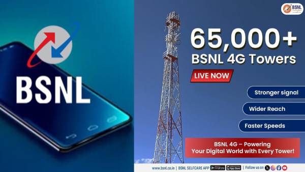65000 ബിഎസ്എൻഎൽ ടവറുകൾ 4G സേവനങ്ങൾ നൽകുന്നു
