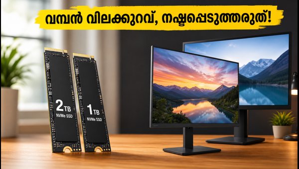 SSD-കൾക്കും മോണിറ്ററുകൾക്കും വമ്പൻ വിലക്കുറവ്; ഓഫർ ഇന്ന് അവസാനിക്കും