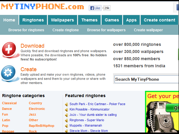 செல்போன்களுக்கான இலவச 'ரிங்டோன்' வழங்கும் இணையதளங்கள்..!