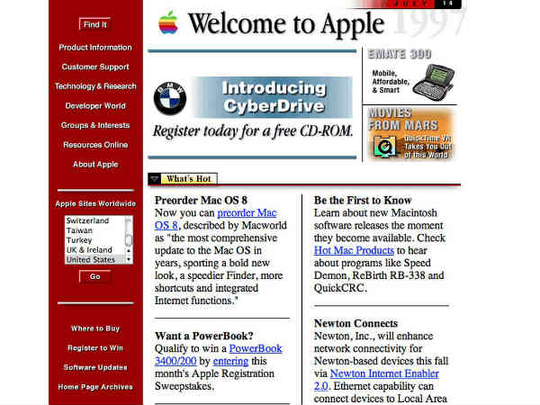 பெரும் வெப்சைட்டுகளின் பழைய பக்கங்கள்....