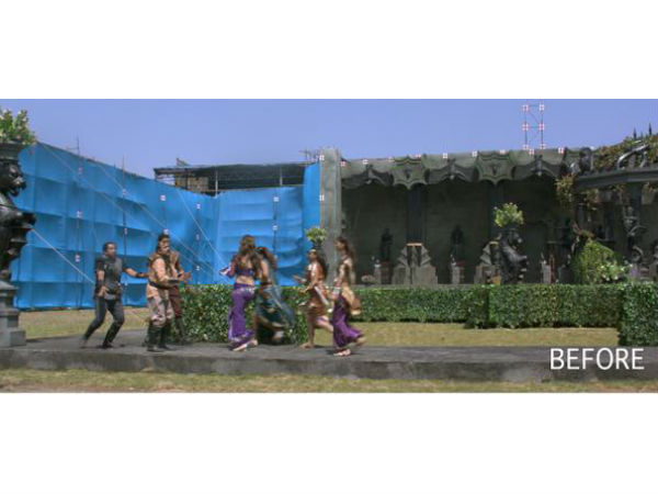 விஎஃப்எக்ஸ் இன்றி படமாக்கப்பட்ட போது :