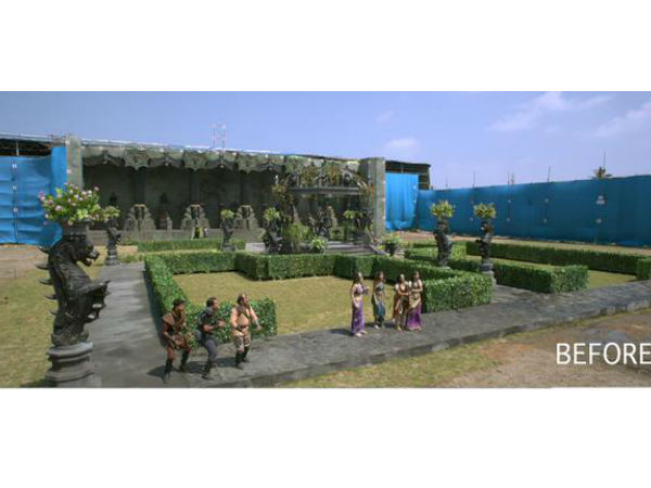 விஎஃப்எக்ஸ் இன்றி படமாக்கப்பட்ட போது :