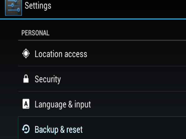 ஃபேக்ட்ரி ரீசெட்