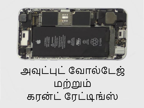 அவுட்புட் வோல்டேஜ் மற்றும் கரன்ட் ரேட்டிங்ஸ்