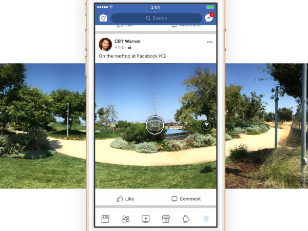 பேஸ்புக் மொபைல் ஆப்பில் 360 டிகிரி போட்டோக்கள் - கைப்பற்றுவது எப்படி.?