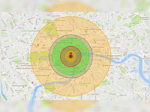 100 கிலோ எடையுள்ள எச்-வெடிகுண்டு தரையிறங்கும் போது