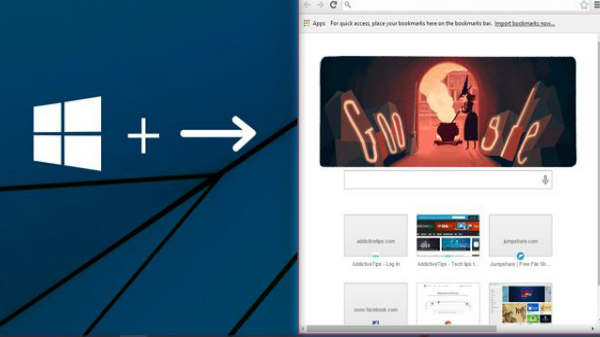 7.Win+left arrow or Win+right arrow