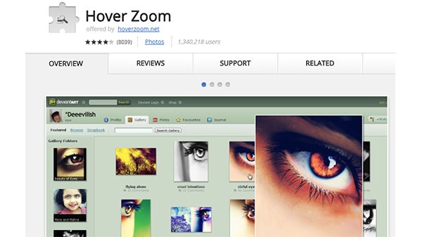 ஹோவர் ஜூம் (Hover Zoom)