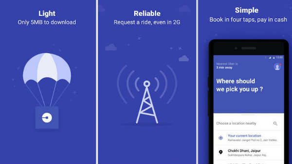 இந்தியாவில் அறிமுகமாகியிருக்கும் உபேர் லைட் செயலி.!
