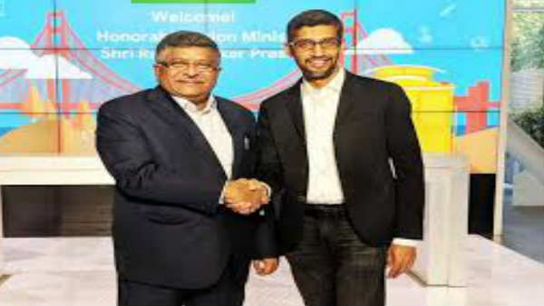 சுந்தர்பிச்சை- அமைச்சர் ரவிசங்கர் பிரசாத் சந்திப்பு: 