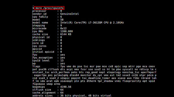 லினக்ஸில் செயலி விவரங்களை எவ்வாறு சரிபார்ப்பது?