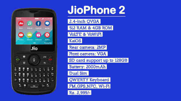 ஜியோ போன் 2 விபரக்குறிப்பு: