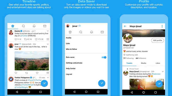 அறிமுகம் புதிய ட்வீட்டர் லைட் செயலி