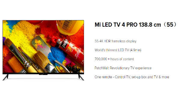 சியோமி மி எல்.இ.டி டிவி 4 ப்ரோ (55