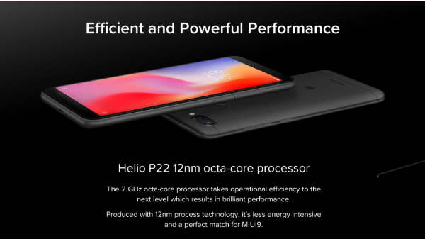 சியோமி ரெட்மி 6 சிறப்பம்சங்கள்: