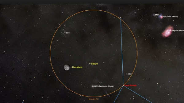 சந்திரனோடு சனிக்கிரகமும் வானத்தில் தென்பட்ட ஞாயிறு இரவு! சந்திரனோடு சனிக்கிரகமும் வானத்தில் தென்பட்ட ஞாயிறு இரவு!