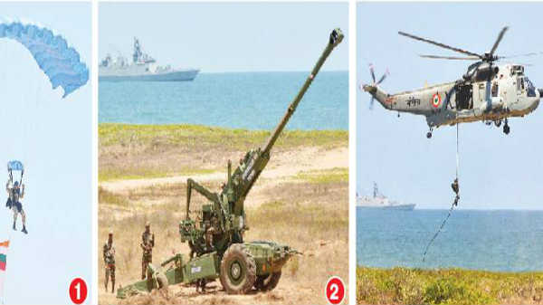 முப்படைகளும் போர் ஒத்திகை: 