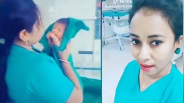 பிறந்த குழந்தையை தூக்கி நடனமாடியுள்ள சம்பவம்