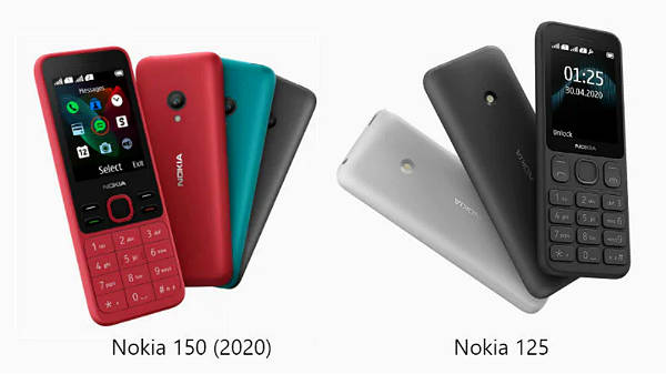 நோக்கியா 125 மற்றும் நோக்கியா 150 விவரக்குறிப்புகள்