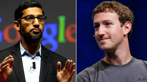 தலைமை நிர்வாக அதிகாரி மார்க் ஜூக்கர்பெர்க், சுந்தர் பிச்சை  