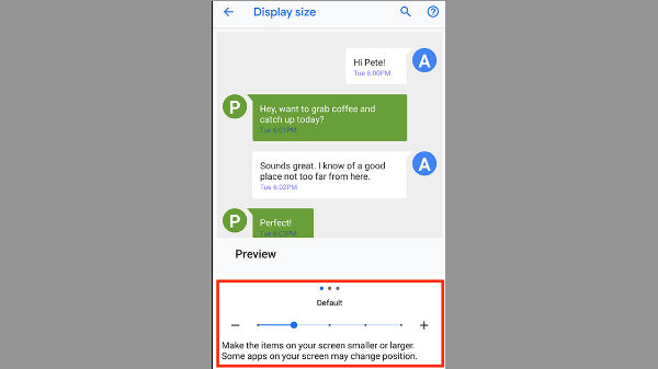Display Size அளவை மாற்றும் முறை