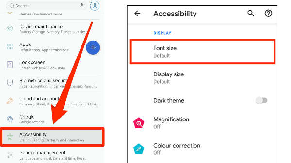 எழுத்துகளின் அளவை எப்படி மாற்றி அமைப்பது?