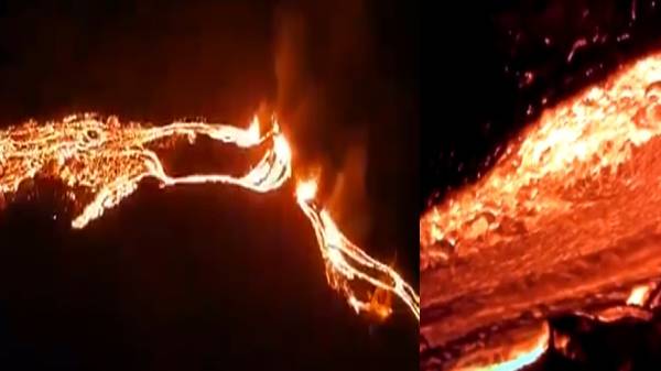 ஆறுகளாய் ஒடும் நெருப்புக் குழம்பு