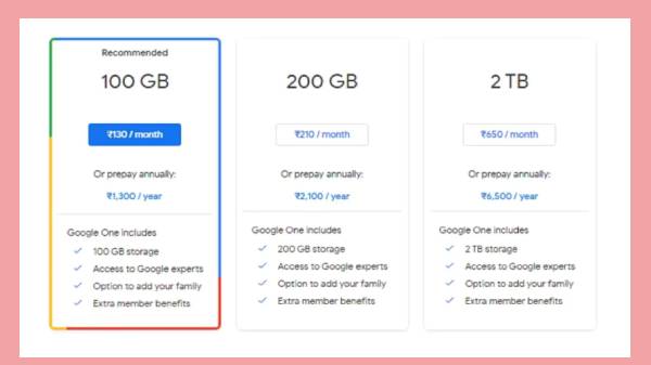 Google One (கூகுள் ஒன்) அடிப்ப