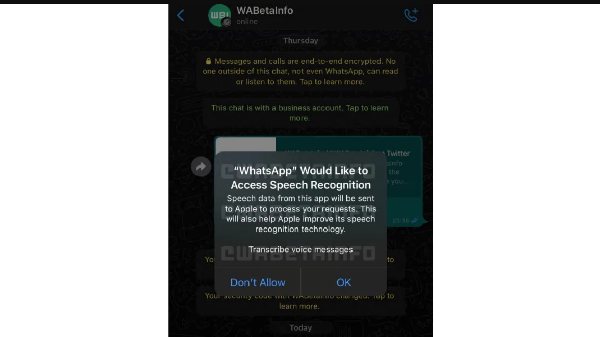 WABetaInfo ஆல் பகிரப்பட்ட ஸ்கிரீன் ஷாட் என்ன சொல்கிறது?