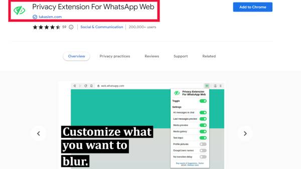 பிரைவசி எக்ஸ்டென்சன் ஃபார் வாட்ஸ்அப் வெப் 