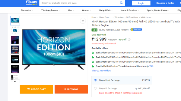 ஆர்டர் பிச்சிக்கும்.. ரூ.13,999 பட்ஜெட்ல 40-இன்ச் ஸ்மார்ட் டிவி.. 
