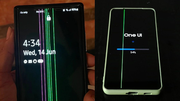 Samsung போன்களில் திடீரென தோன்றும் பச்சை கோடு!
