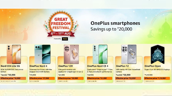 Amazon Freedom Sale: 6 OnePlus போன்கள் மீது ரூ.20000 வரை டிஸ்கவுண்ட்!