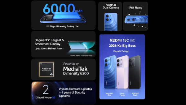 அறிமுகமானது புது Redmi 5ஜி போன்.. ரூ.12,999 பட்ஜெட்ல 6000mAh பேட்டரி..