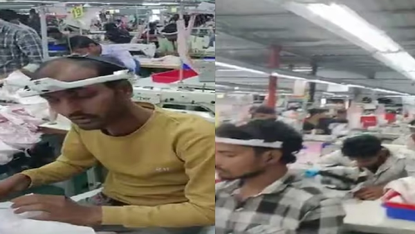 ஆடைத் தொழிலாளர்களின் தலையில் கேமரா.. எதற்கு தெரியுமா?