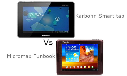 Comparison of Karbonn Smart Tab and Micromax Funbook Comparison of Karbonn Smart Tab and Micromax Funbook
