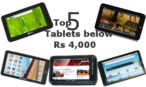 Top 5 Tablets below Rs 4,000