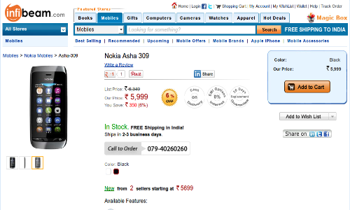 Nokia Asha 309 Available Online at Rs 5,999: Top 5 Android Challengers in Indian Smartphone Market Nokia Asha 309 Available Online at Rs 5,999: Top 5 Android Challengers in Indian Smartphone Market