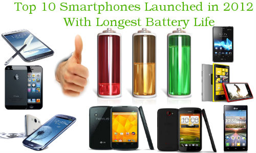 Top 10 Smartphones Launched in 2012 With Longest Battery Life