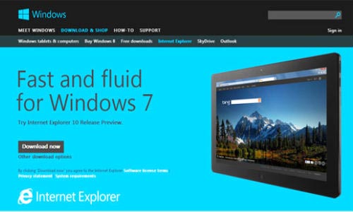 Internet Explorer 10 Preview Released for Windows 7 Users