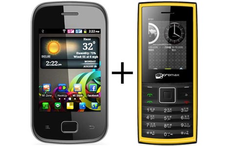 Micromax Combo : Micromax A25 Micromax X101 Mobile Phones