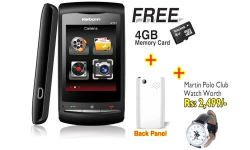 Karbonn KT51, Back Panel , 4GB Card, Martin Polo Club Watch