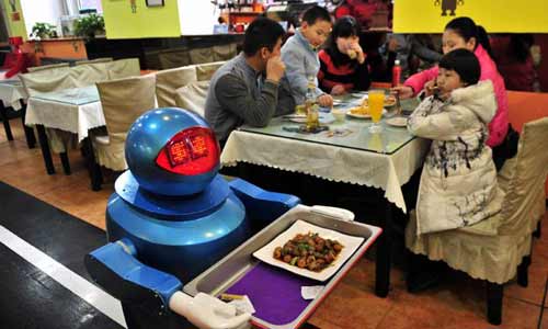 Restaurant run by Robots: An eating house where robots cook and serve food