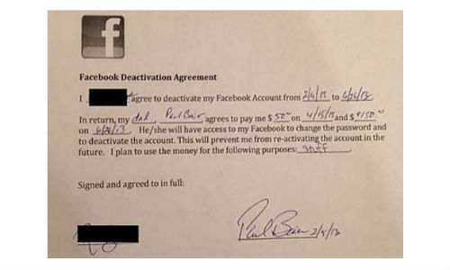 Father promises teen daughter $200 to quit Facebook for 5 months 