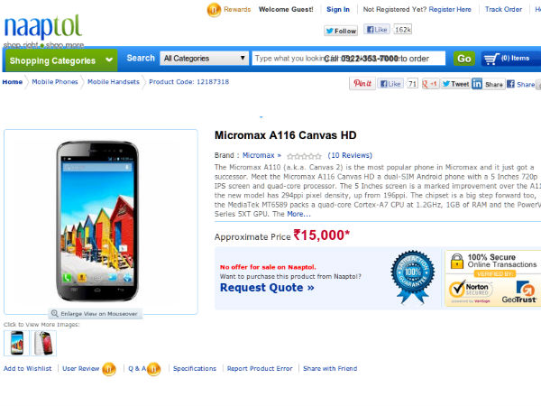 మైక్రోమ్యాక్స్ హాటెస్ట్ ఫోన్ ‘కాన్వాస్ హెచ్‌డి’పై బెస్ట్ ఆన్‌లైన్ డీల్స్!