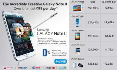 Samsung Introduces 12 Months EMI Scheme