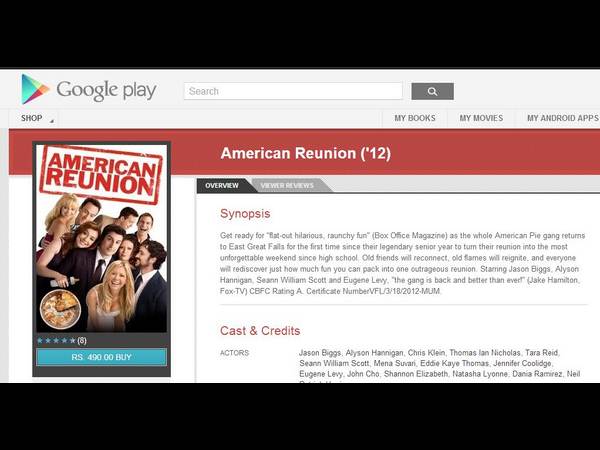 భారత్‌లోకి గూగుల్ ప్లే మూవీస్ (సినిమాలే.. సినిమాలు)